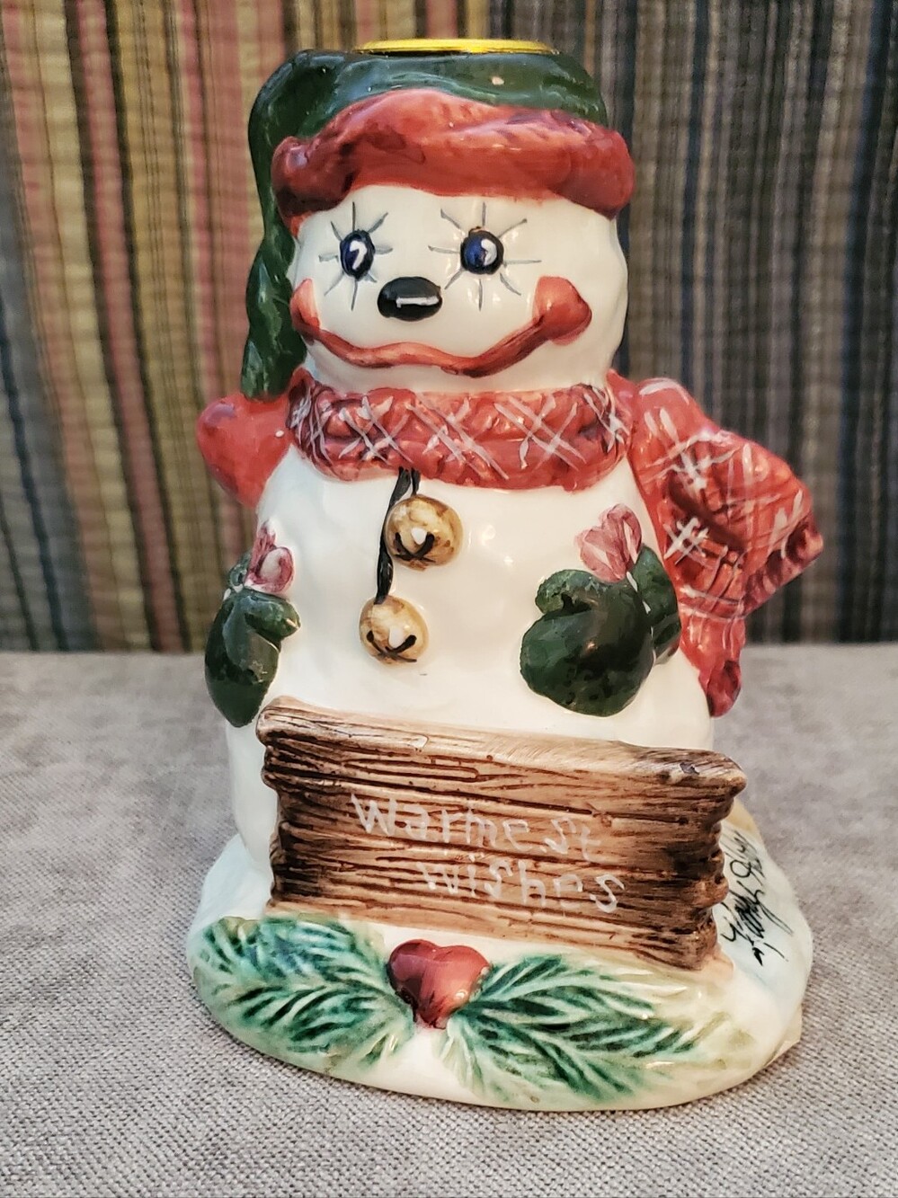 Kathy Hatch Collection Warmest Wishes Taper Candle Holder Vintage New In Box